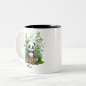 Cute Panda Persoonlijk Tweekleurige Koffiemok (Voorkant links)