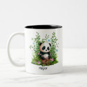 Cute Panda Persoonlijk Tweekleurige Koffiemok (Links)