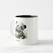 Cute Panda Persoonlijk Tweekleurige Koffiemok (Voorkant links)