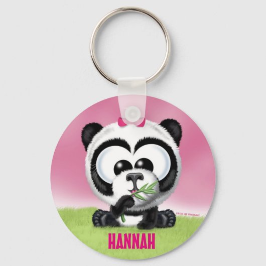 Cute Panda Persoonlijke Sleutelhanger (Voorkant)
