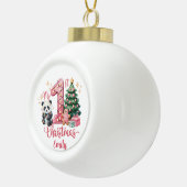 Cute Panda Pink My First Christmas Personalize Keramische Bal Ornament (Rechts)