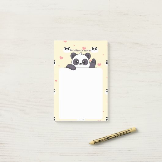 Cute Panda Post-it® Notes (Op bureau)