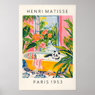 Cute Panda Poster, Matisse Wandkunst, Maximalist M Poster