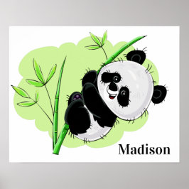 Cute Panda, poster met aangepaste naam