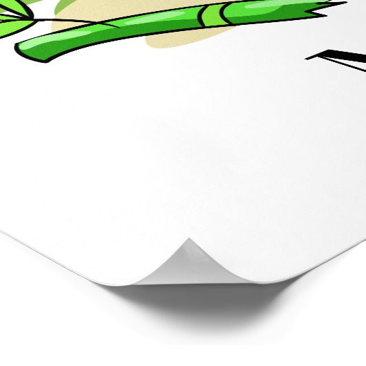 Cute Panda, poster met aangepaste naam (Hoek)