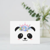 Cute panda princeskroon briefkaart (Staand voorkant)