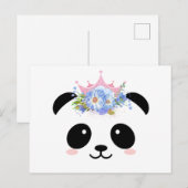 Cute panda princeskroon briefkaart (Voorkant / Achterkant)