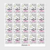 Cute Panda Pun Funny Verlaat een Review Kleine Ond Sticker (Vel)