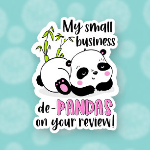Cute Panda Pun Funny Verlaat een Review Kleine Ond Sticker