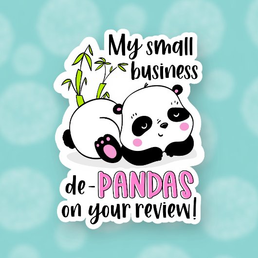 Cute Panda Pun Funny Verlaat een Review Kleine Ond Sticker