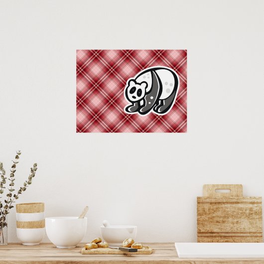 Cute Panda; Red Play Poster (Keuken)