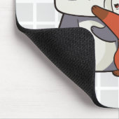 Cute Panda & Rode Panda Liefde Grid Muismat (Hoek)