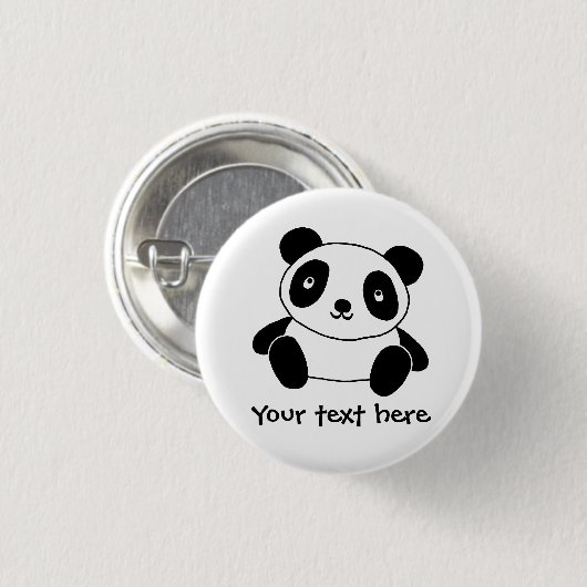 Cute Panda Ronde Button 3,2 Cm (Voorkant /achterkant)