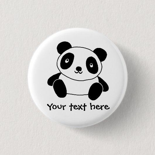 Cute Panda Ronde Button 3,2 Cm (Voorkant)