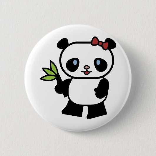 Cute Panda Ronde Button 5,7 Cm (Voorkant)