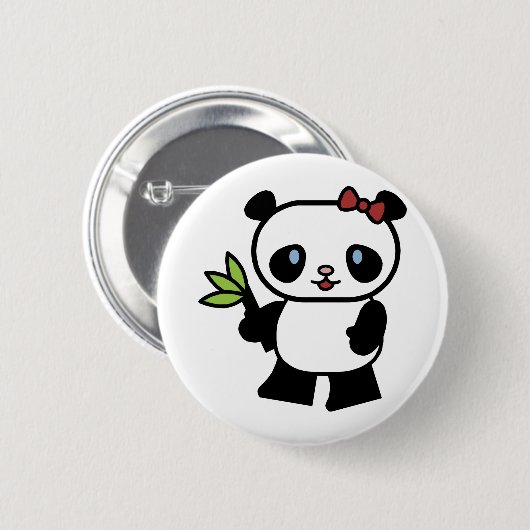 Cute Panda Ronde Button 5,7 Cm (Voorkant /achterkant)