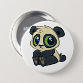 Cute Panda Ronde Button 7,6 Cm (Voorkant /achterkant)