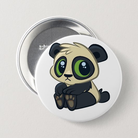 Cute Panda Ronde Button 7,6 Cm (Voorkant /achterkant)