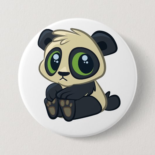 Cute Panda Ronde Button 7,6 Cm (Voorkant)