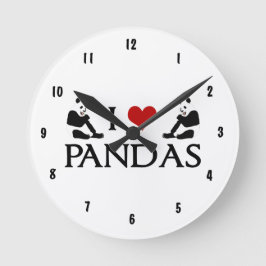 Cute Panda Ronde Klok