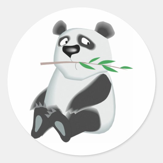 Cute Panda Ronde Sticker (Voorkant)