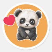 Cute Panda Ronde Sticker (Voorkant)