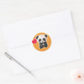 Cute Panda Ronde Sticker (Envelop)