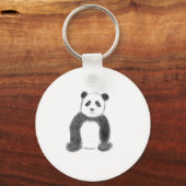 Cute panda schetst zwart-wit sleutelhanger (Voorkant)