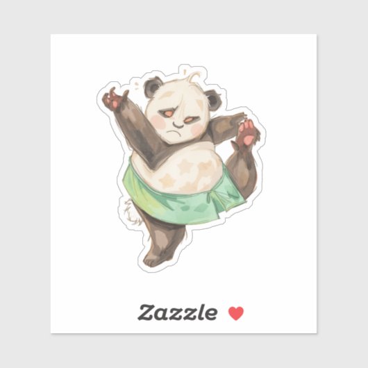 Cute Panda Scrapbook Sticker | Ballet Cartoon (Vel)