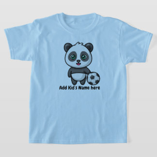 Cute Panda Soccer Football aangepaste kinder naam T-shirt