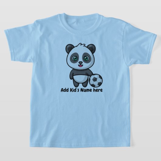 Cute Panda Soccer Football aangepaste kinder naam T-shirt (Laagn)