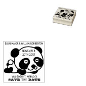  Cute Panda sparen de Datum Rubberstempel (Gestempeld)