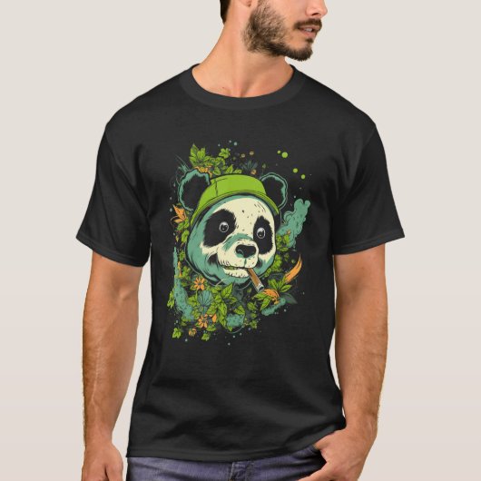 Cute Panda Splash Animal Face  Splash Paint Graphi T-shirt (Voorkant)