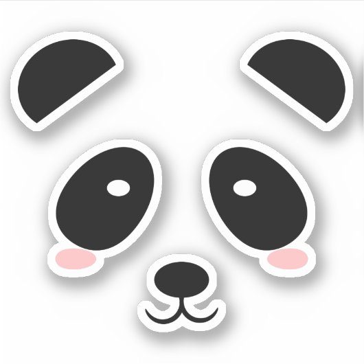 Cute Panda Sticker (Voorkant)