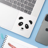 Cute Panda Sticker (Laptop met iPhone)