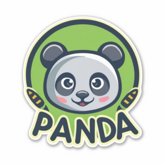 Cute Panda Sticker (Voorkant)