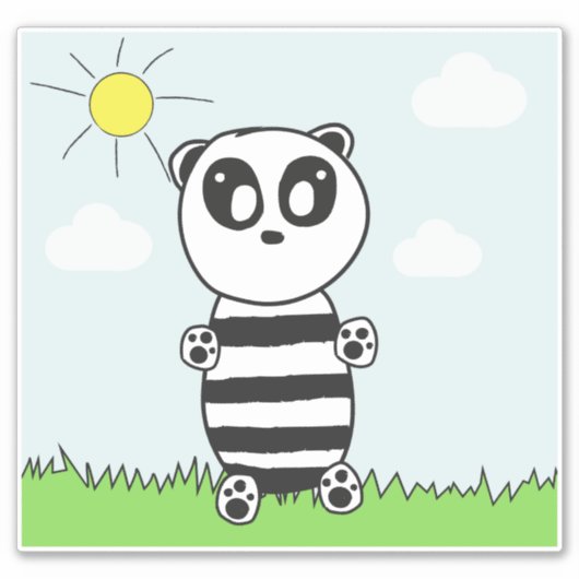 Cute Panda Sticker (Voorkant)