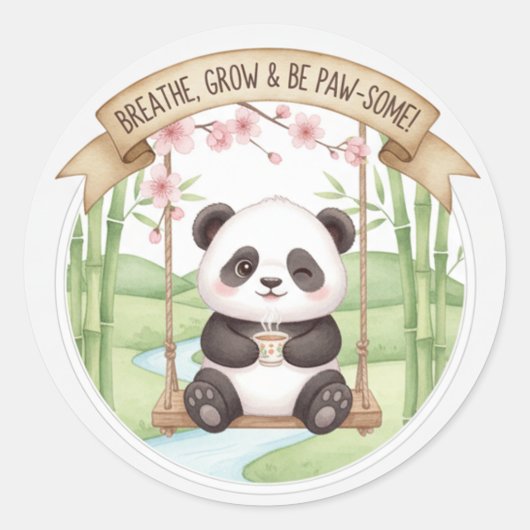 Cute Panda Sticker (Voorkant)