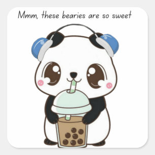 Cute Panda Sticker – Schattige Kawaii Panda Beer A