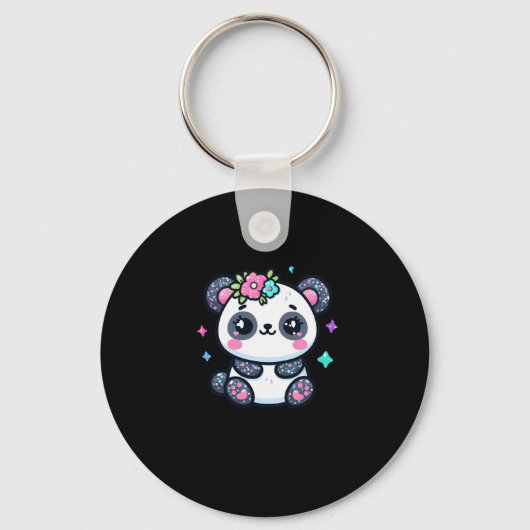 Cute Panda Sticker Sleutelhanger (Voorkant)