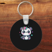 Cute Panda Sticker Sleutelhanger (Voorkant)