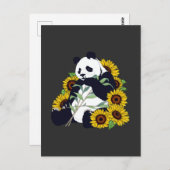 Cute Panda Sunflower Lover Beauful Flowers Briefkaart (Voorkant / Achterkant)