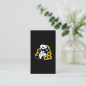 Cute Panda Sunflower Lover Beauful Flowers Visitekaartje (Staand voorkant)