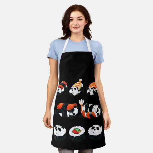 Cute Panda Sushi Knuffel Maki Liefhebber Grappig K Schort (Gedragen)