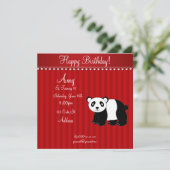 Cute panda-uitnodiging kaart (Staand voorkant)