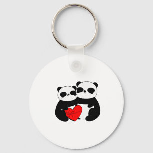 Cute Panda Valentijnsdag Cadeau Panda Koppel Met H Sleutelhanger