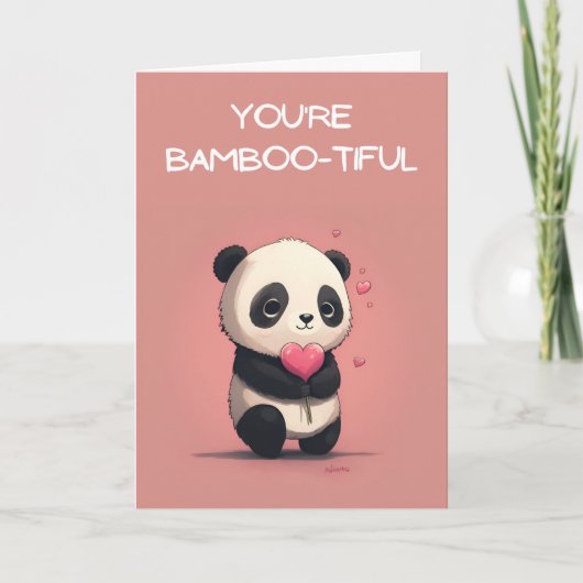 Cute Panda Valentijnsdag Kaart (Voorkant)