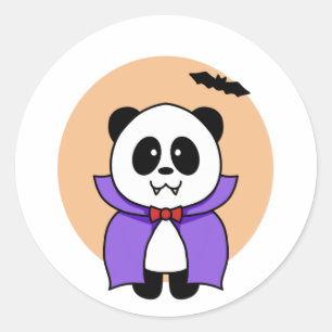 Cute Panda Vampire - Amanda Roos Ronde Sticker