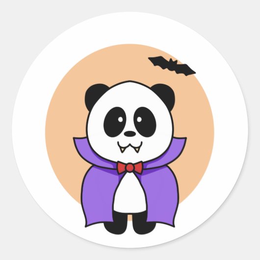 Cute Panda Vampire - Amanda Roos Ronde Sticker (Voorkant)