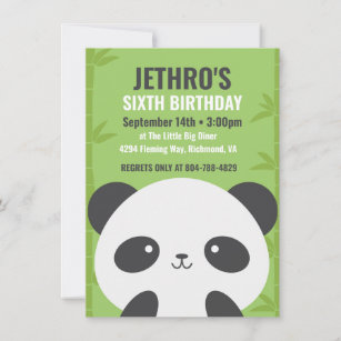Cute panda verjaardagsuitnodiging aankondiging